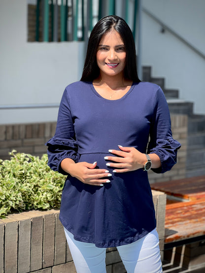 Blusa para embarazada 'Duck' Color Azul - Boutique Mundo Materno