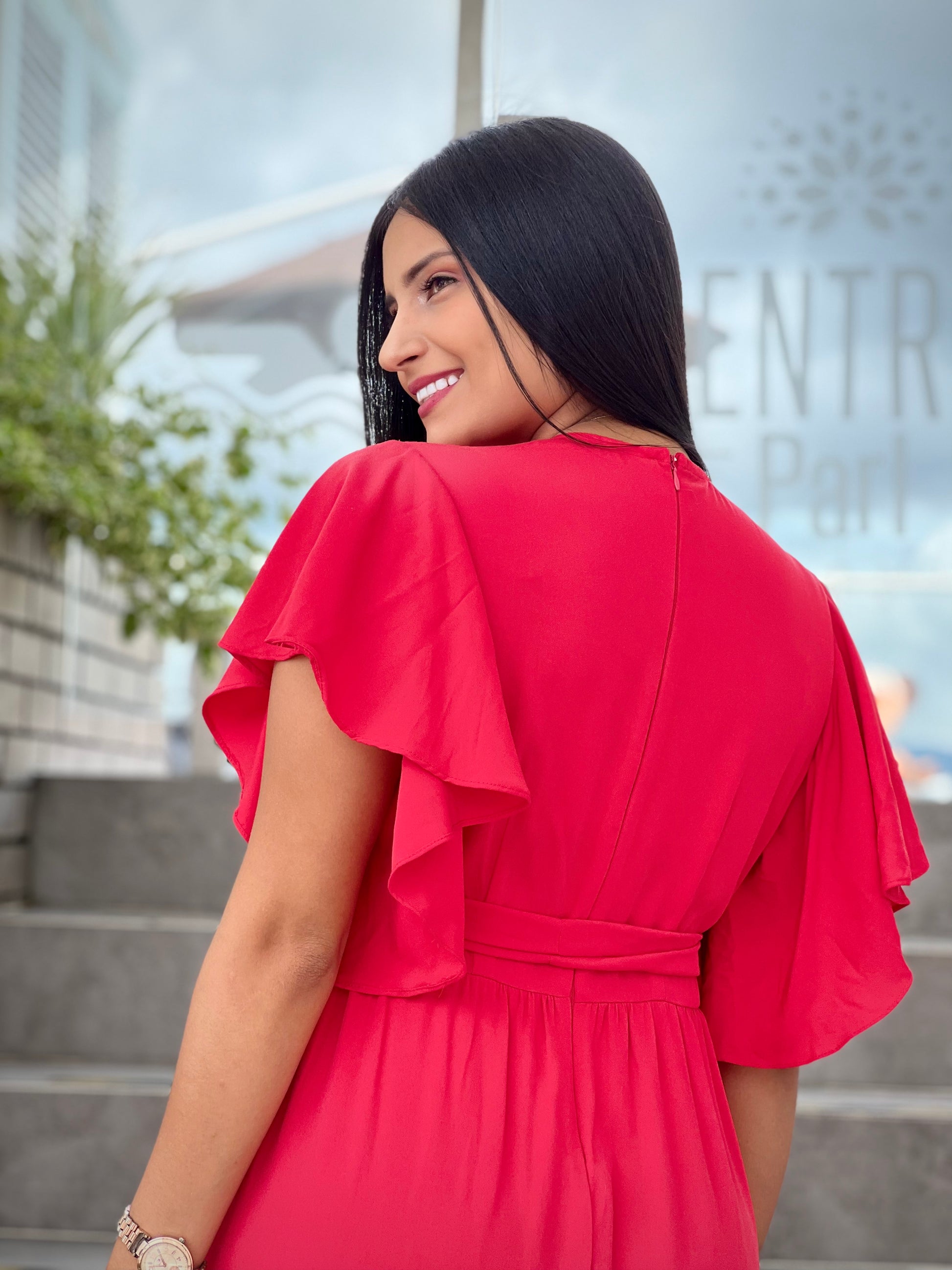 Vestido largo para embarazadas 'Charlotte' Rojo - Boutique Mundo Materno