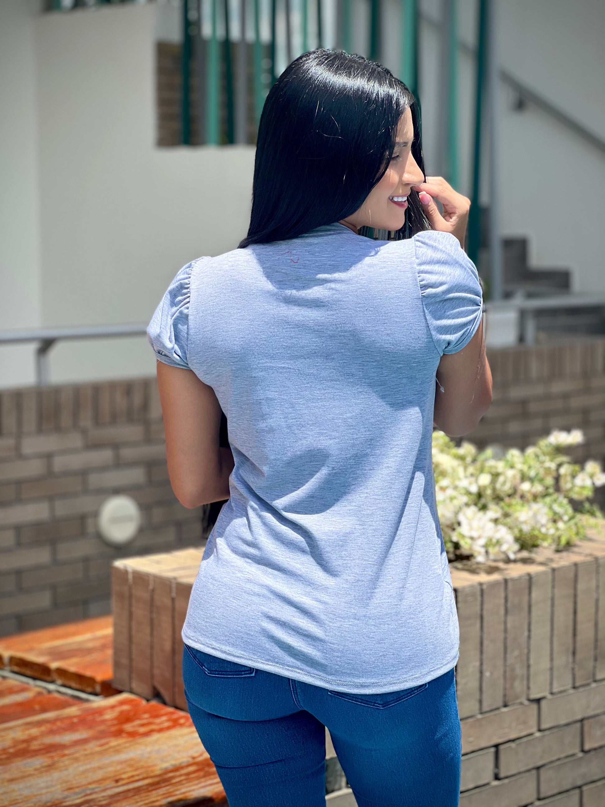 Blusa Materna Oriana Gris - Boutique Mundo Materno