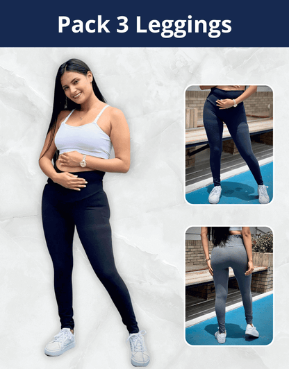 Pack 3 Leggings Maternos - BoutiqueMundoMaterno