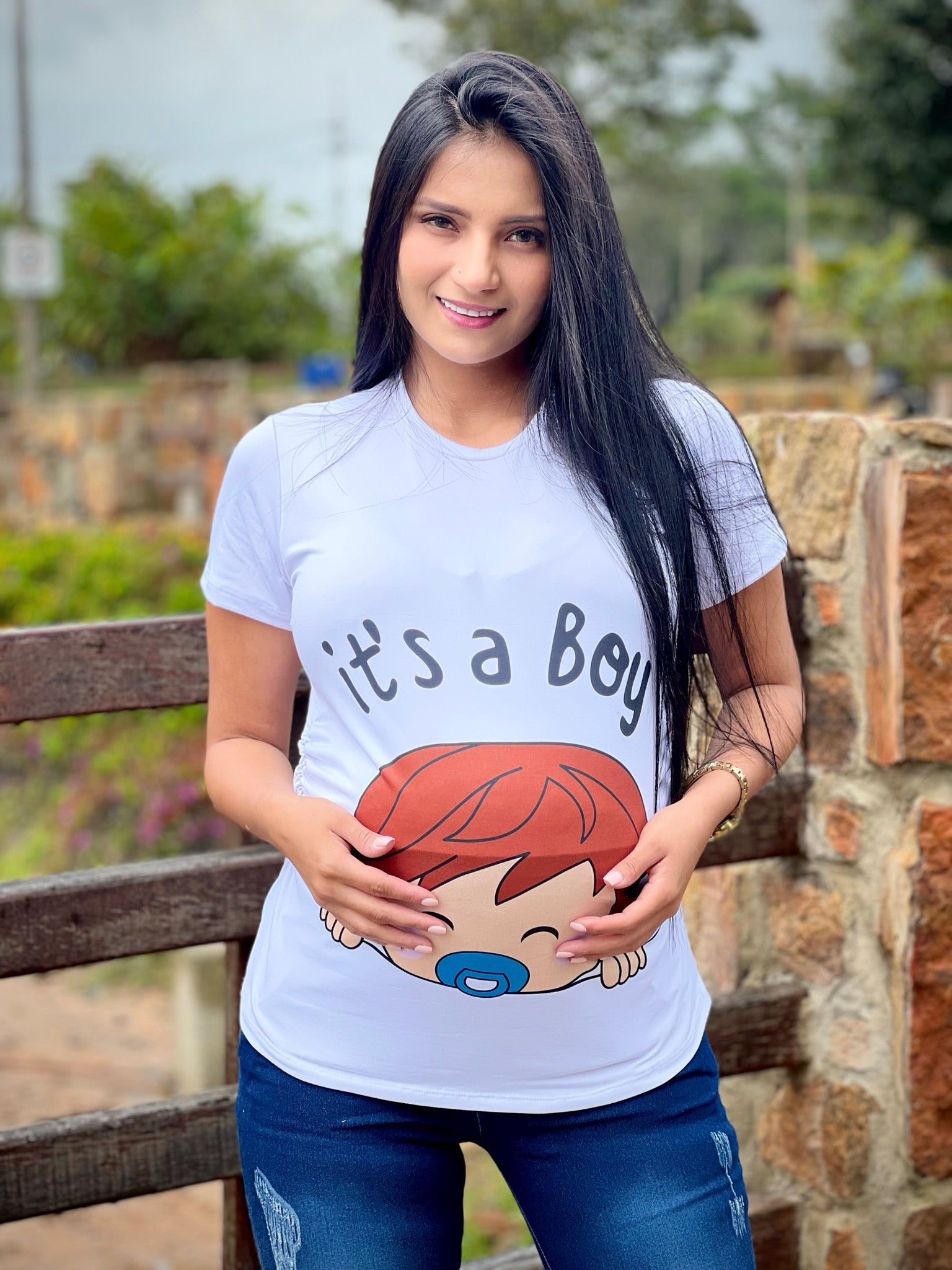 Blusa para embarazada Girl and Boy 'it's a boy' - Boutique Mundo Materno