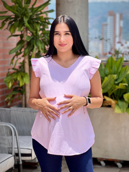 Blusa para embarazada 'Brida' Color Rosado - Boutique Mundo Materno